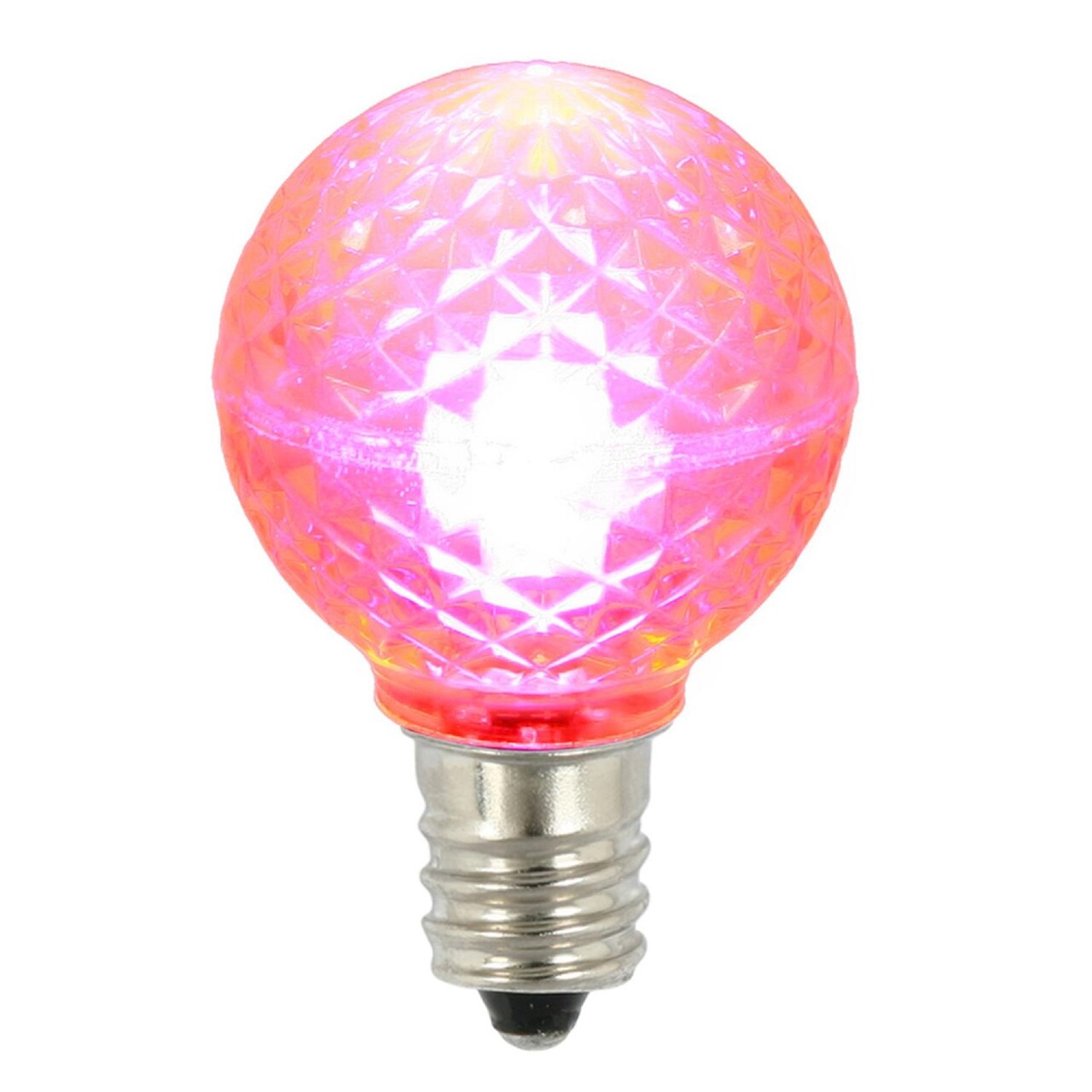 Vickerman Pack of 25 LED G30 Pink Replacement Christmas Light Bulbs 2"